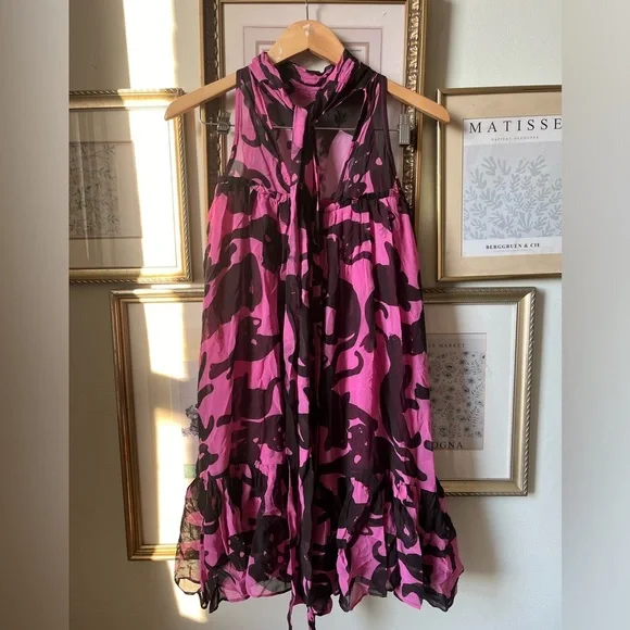 Maeve Pink and Brown Mini Dress - Picture 7 of 9